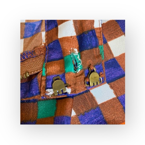 Duro Olowu 𑁍 Window Pane Print Plaid Shorts 𑁍 Wild Red Multicolor 𑁍 XS S 4 𑁍 - Picture 11 of 16